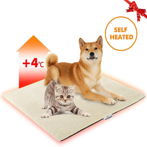 Heated Dog Mat in a cozy indoor setting - Provides warmth and comfort for dogs during cold weather.