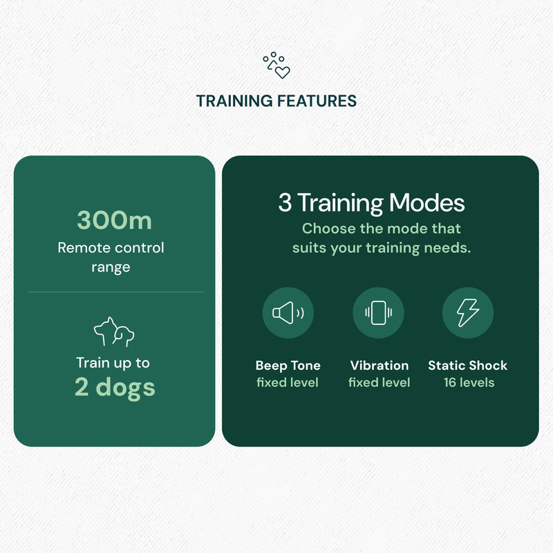 HW777 Training Collar with included USB charging cable, showcasing the rechargeable battery for long-lasting training sessions