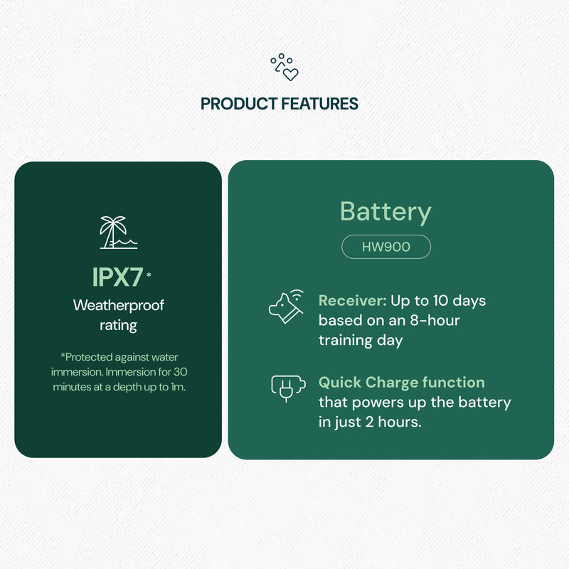 HW900 remote control IPX7 weatherproof rating