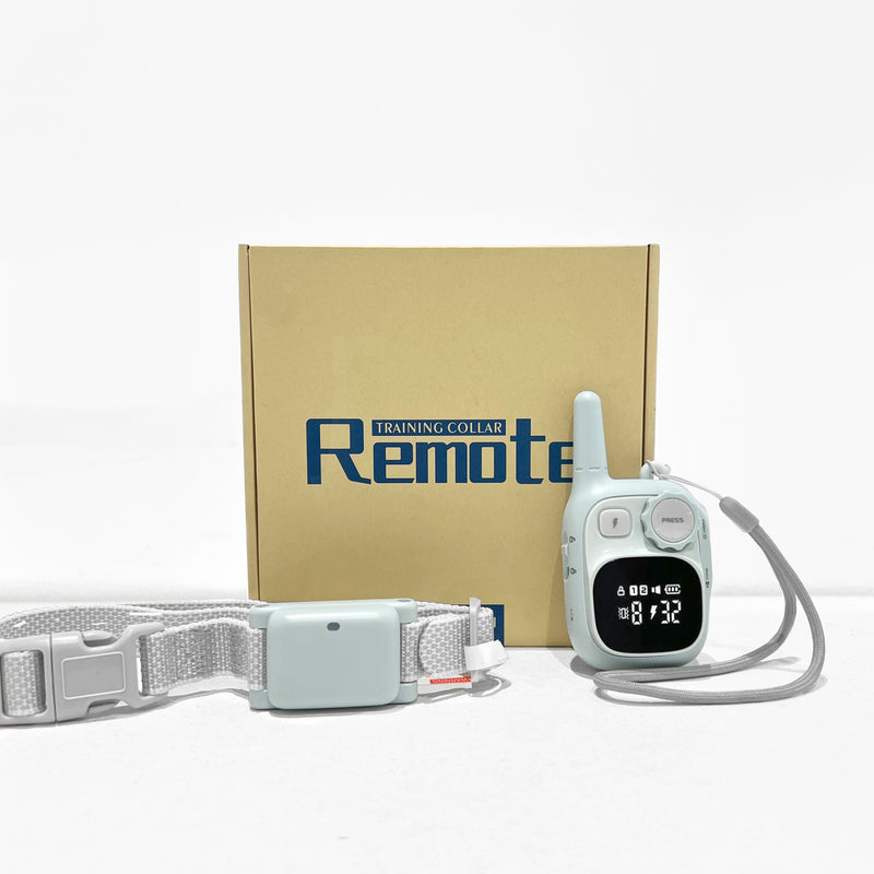 Packaging of the Houndware HW666 Mini Rechargeable Remote Collar, highlighting product features and benefits for effective dog training