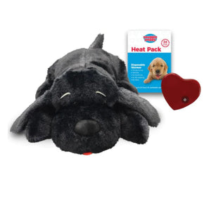 Snuggle Puppy™ Dog Toy in a brown mutt design with floppy ears - Provides comfort and warmth for puppies and dogs.