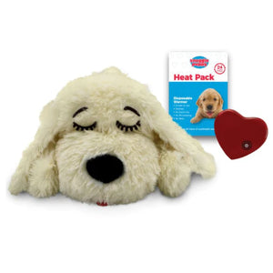 Snuggle Puppy™ Dog Toy in a brown mutt design with floppy ears - Provides comfort and warmth for puppies and dogs.