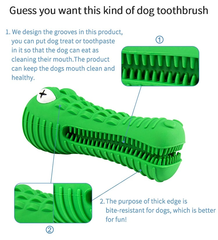 Close-up of the Crocodile Dog Chew Toy's head and textured surface - Textured bumps and ridges to help clean teeth and gums