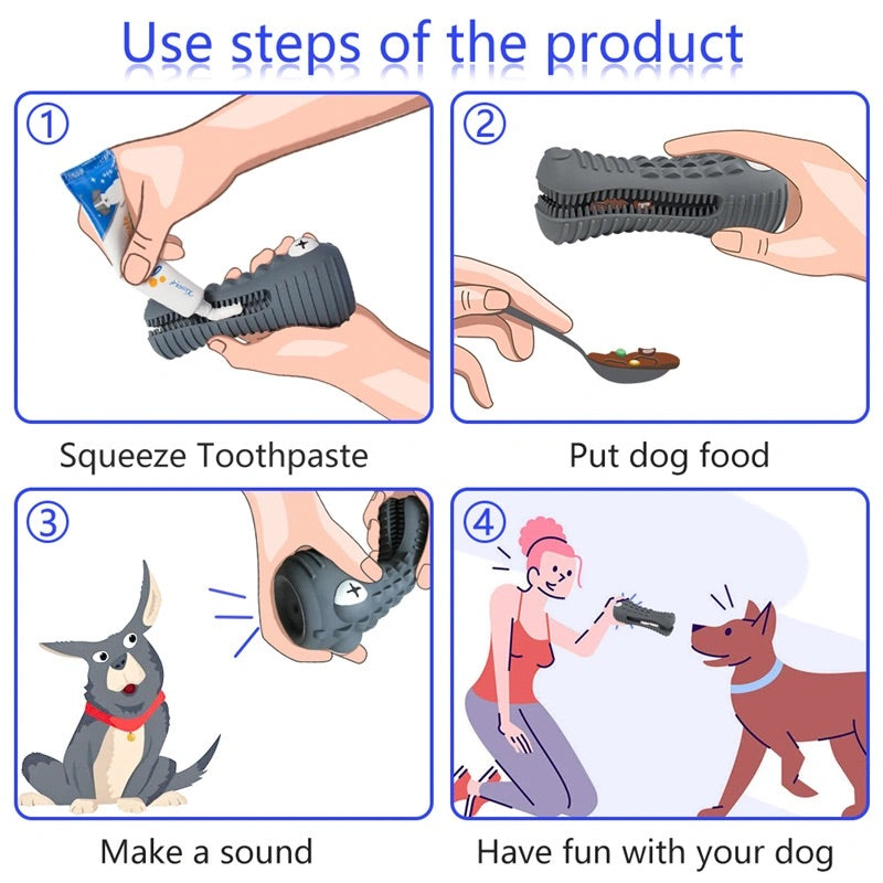 Crocodile Dog Chew Toy with use steps of the product