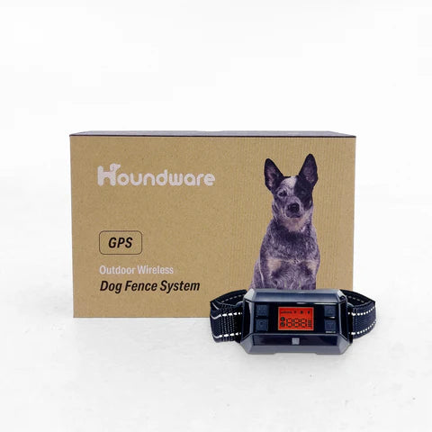 Box of an upgraded outdoor wireless GPS dog fence, designed for precise boundary setting and reliable pet containment without signal interference in Australia. 