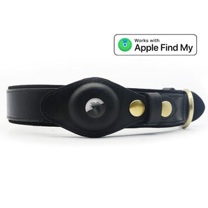  Leather Collar & Smart Dog Tracker Set that works with Apple Find My