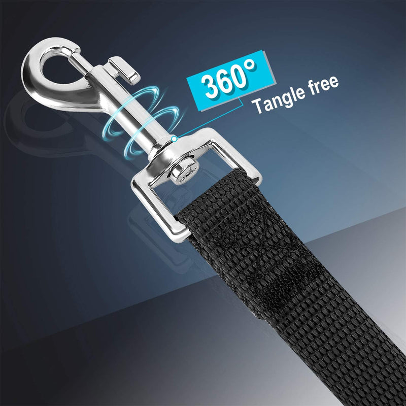 360 degree tangle free dog black leash