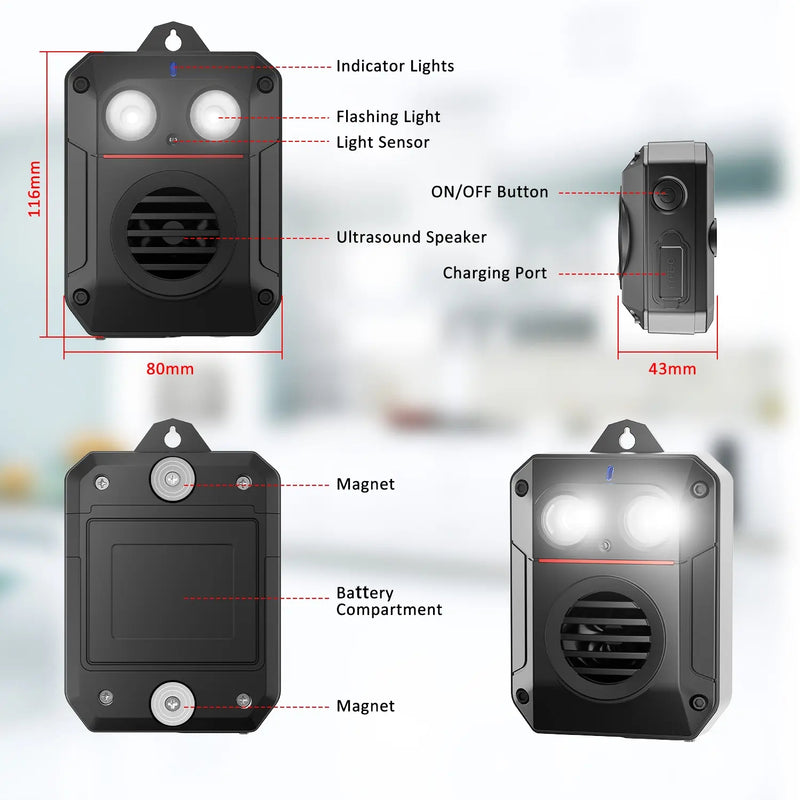 PestGuard Magnetic Ultrasonic Rodent Repeller