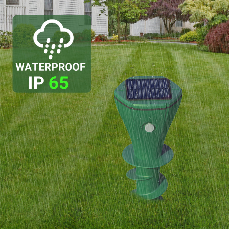 Solar-powered IP65 waterproof snake deterrent for outdoor pest protection