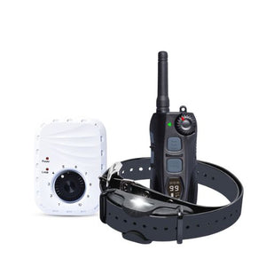 Hidden Dog Fence & Remote Training Collar 2-in-1 System, featuring a transmitter, collar, and boundary wire for comprehensive pet containment and training